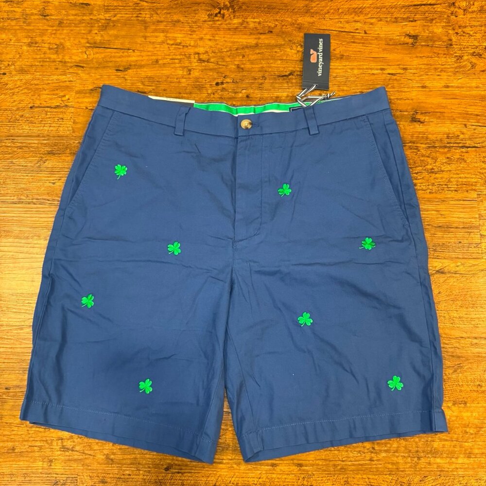 Vineyard Vines St. Patricks Day Lucky Clover Shamrocks Breaker Shorts Men's 36x9